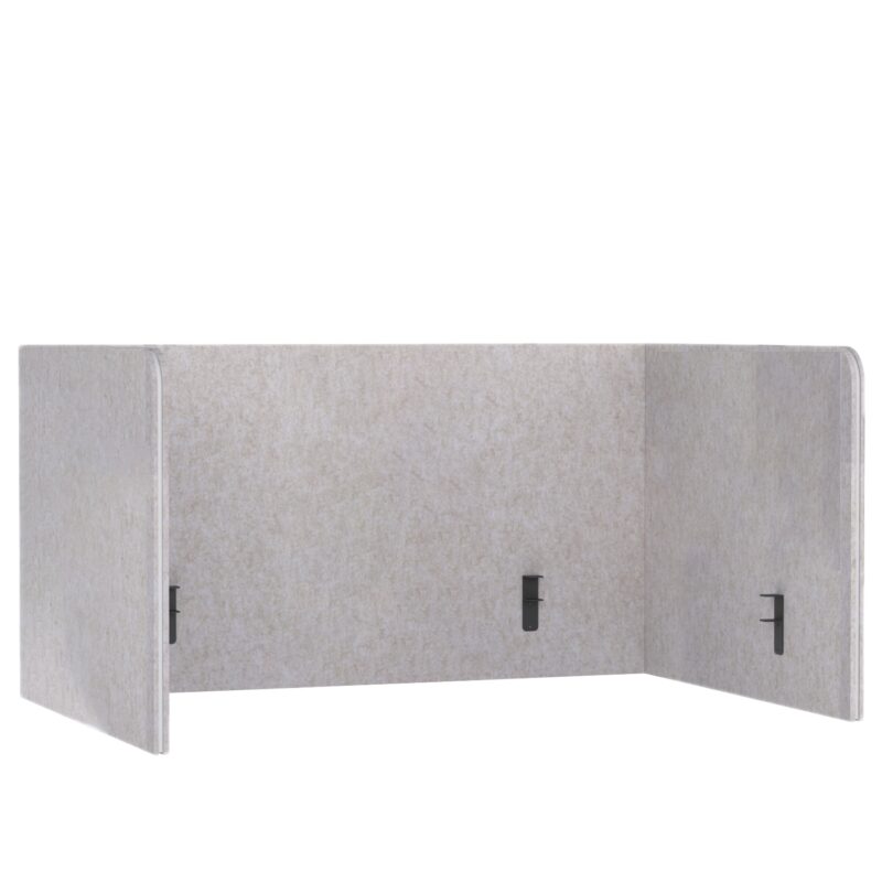 Tabique Acústico para Escritorio Pro.Felt D.3 - 3. Light Beige, Dimensiones de los elementos: 2× 108,4×80 cm; 1× 150×80 cm. Compatible con escritorio de 150×75 cm; sobresale 30 cm del escritorio