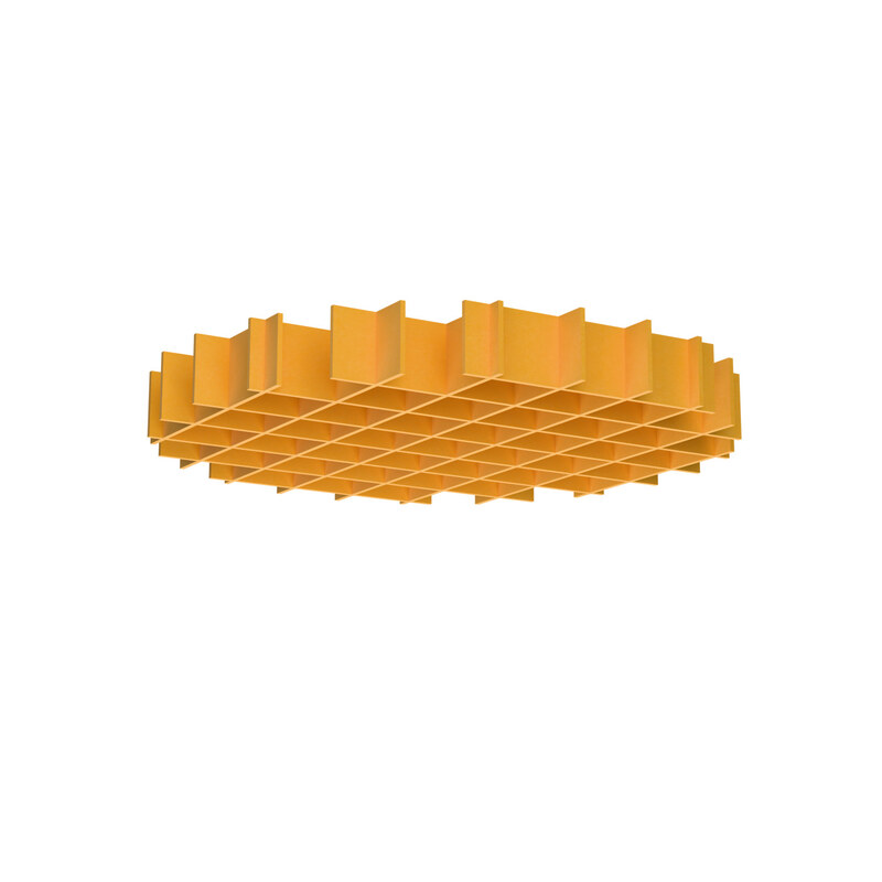 Islas Acústicas de Techo - Baffle Pro.Felt C.2 - 5. Yellow, C.XL.2: 150×150 cm