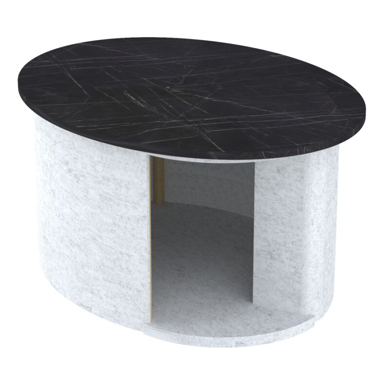 Refugio acústico / Mesa de centro - Mármol oscuro, 2. White Marble, Talla M