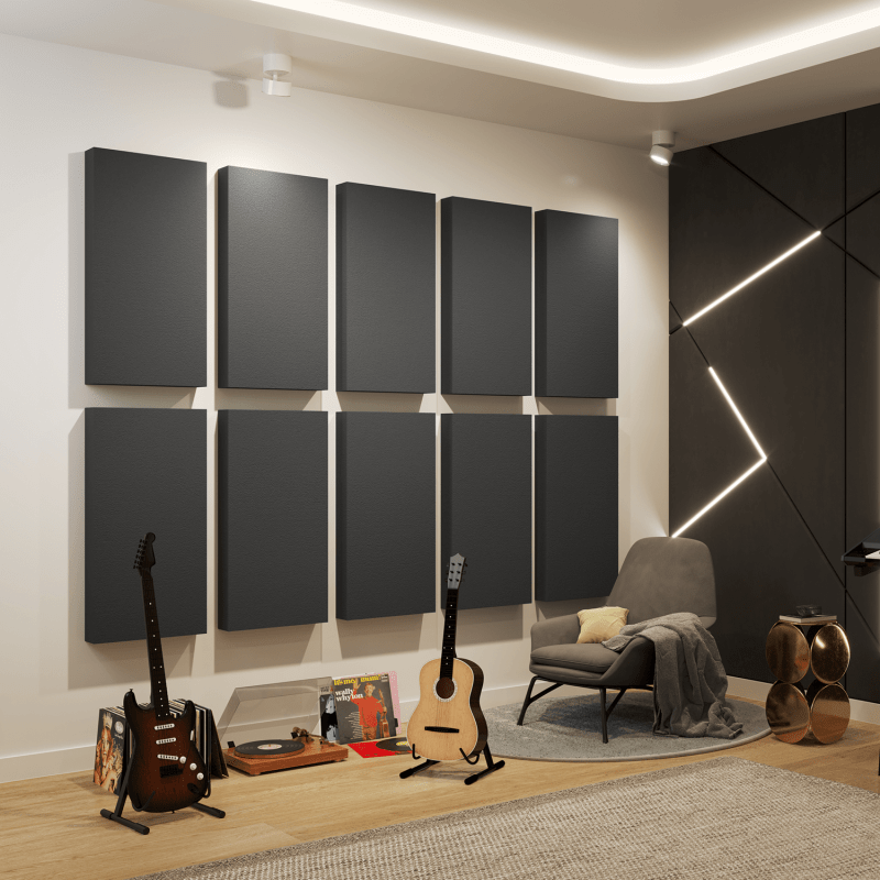 Absorbentes Standard en una sala de música doméstica