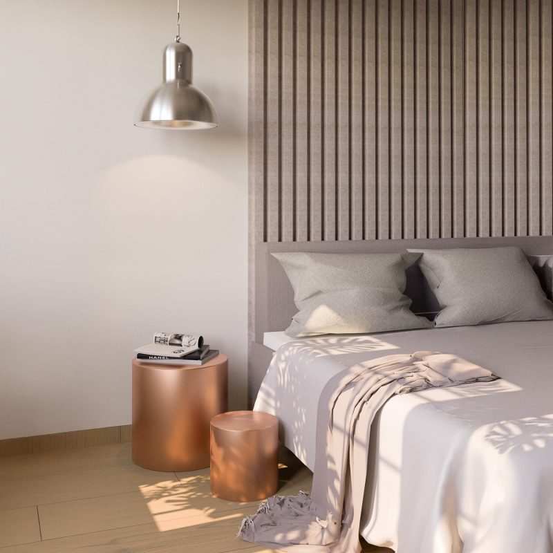Suaves lamas AkuWall Felt en un espacio infantil