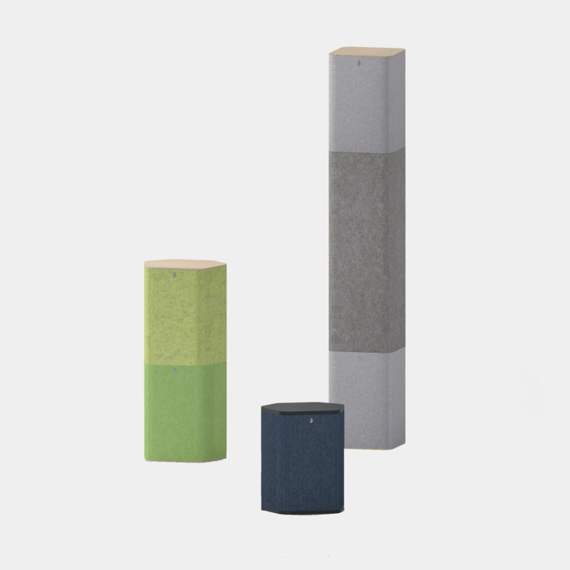 Una composición de distintas alturas y colores de fieltro Pro.Felt