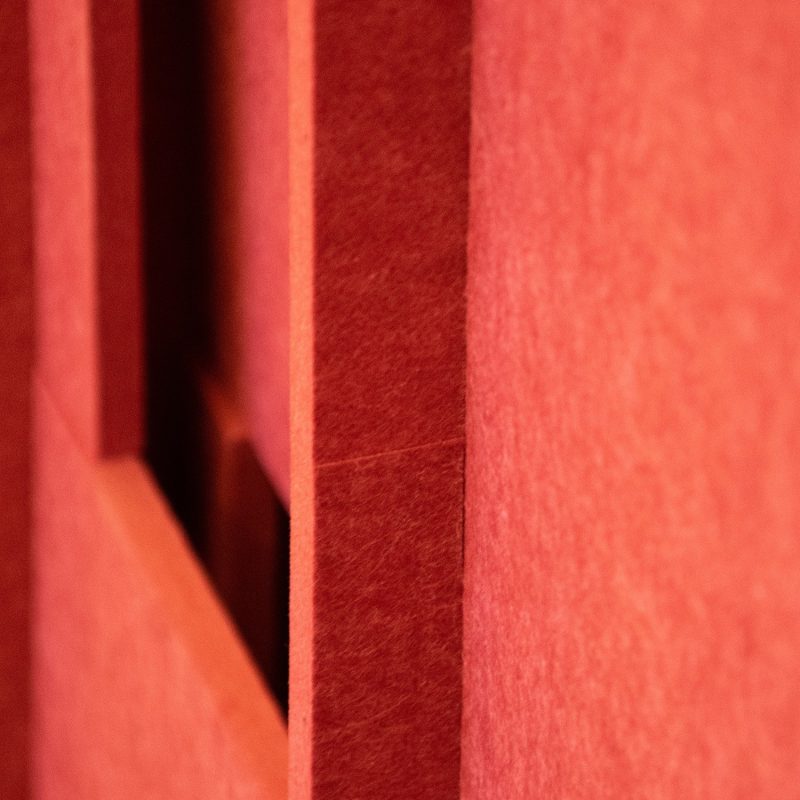 La textura del fieltro Pro.Felt y los bordes del módulo