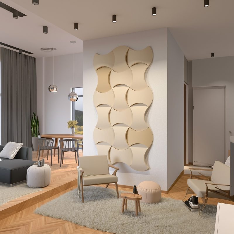 Una composición monocroma en una sala de reuniones