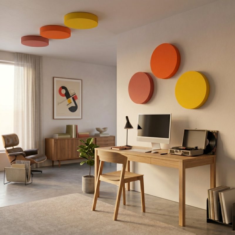 Foamly Circle en un salón con cine en casa