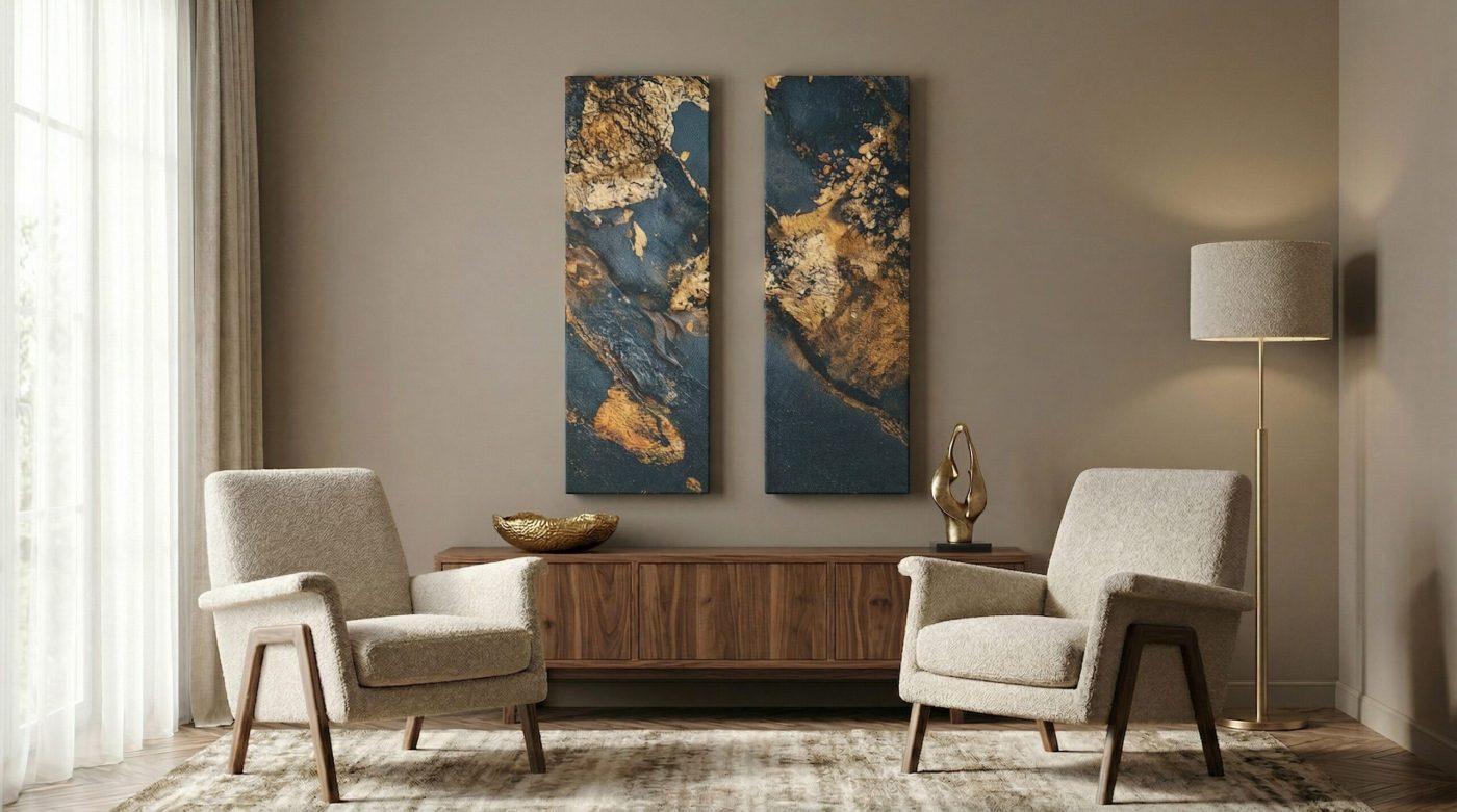 Formatos verticales de 148 × 50 cm de la colección Rich Gold