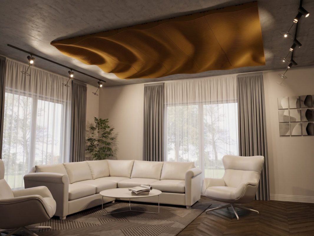 Pro.Felt Wave como acento ondulado en un salón