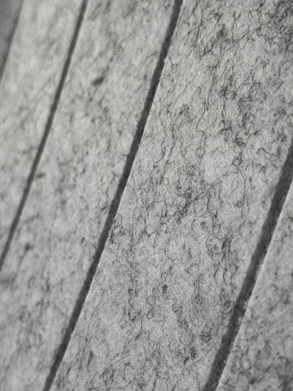 Detalle de la estructura blanda de fieltro